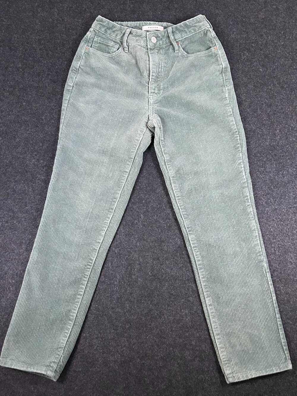 PacSun Green Corduroy Mom Jeans Size 24 Straight Leg 100% Cotton Y2K